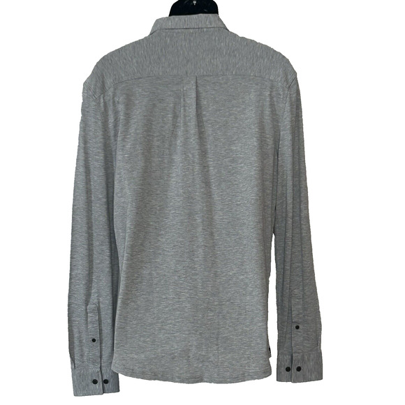 Johnnie O Hangin Out Jeffery Knit Button Up Shirt Size M Gray NWT - Picture 2 of 10